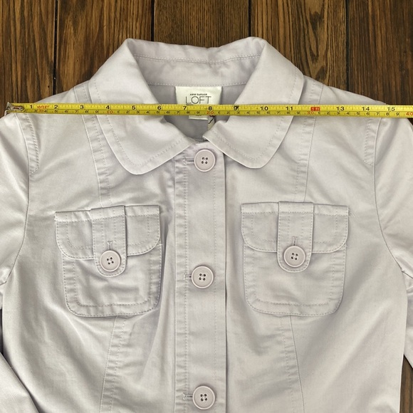 Ann Taylor Loft Size 2 100% cotton lilac jacket - Picture 3 of 11